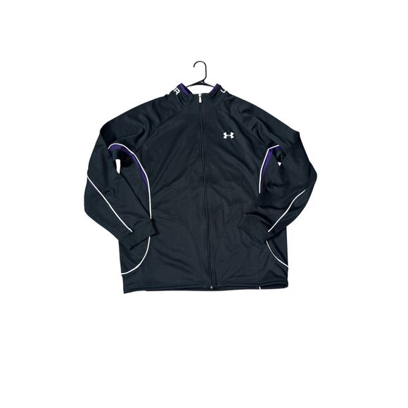 Under Armour Black & Purple Track Jacket Size XL Loose - Picture 1 of 7